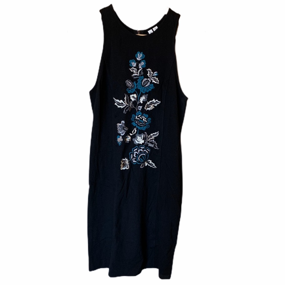 Kensie sleeveless black floral dress small